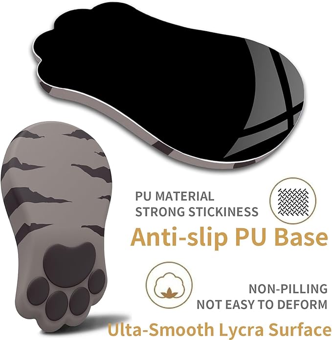 Ergonomic Mouse Pad with Wrist Rest,Cute Cat Paw Mousepad Wrist Support,Comfortable Massage Design Computer Pain Relief Mouse Pad with Non-Slip PU Base for Desk Laptop Gaming Office,Brown