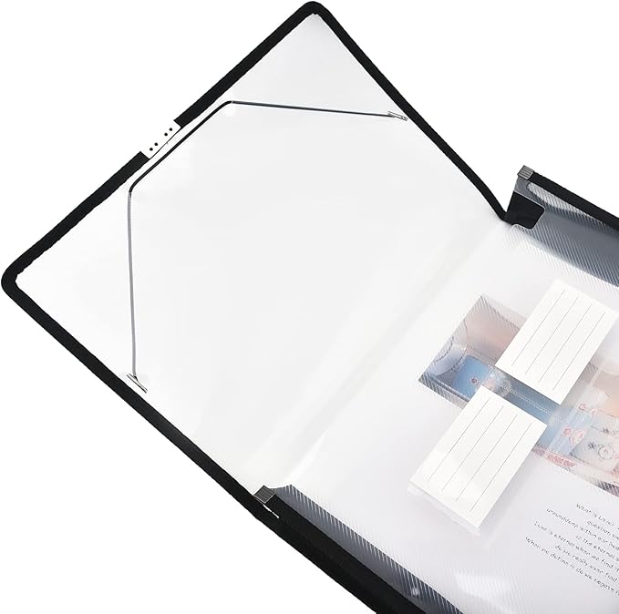 Expanding File Folder Document Organizer r with Flap and Cord Closure, Waterproof Transparent Document Bag, 2.8" Expansion, Letter A4 Expandable File Folder for Home School Office Organization，5 Pack