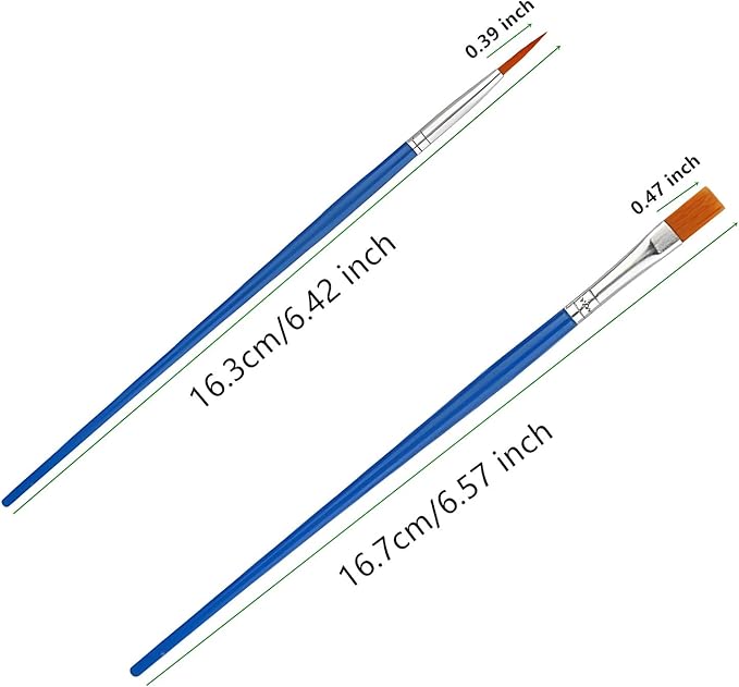 50Pcs Children's Drawing Pen Set, Loose Brush Washable Art Brush, Suitable for Students, classrooms and Handicraft Painting, doodling, Watercolor Painting and face Painting Blue-50pcs（Flat Head）