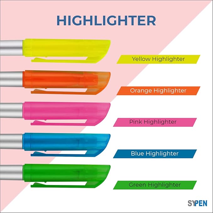 Personalized Pens with Highlighter and Stylus -250 Pack Bulk-Free Imprint - 3 In Highlighter, Ballpoint Pen, and Stylus Combo- add Custom Business Name, Logo or Gift Message- Orange
