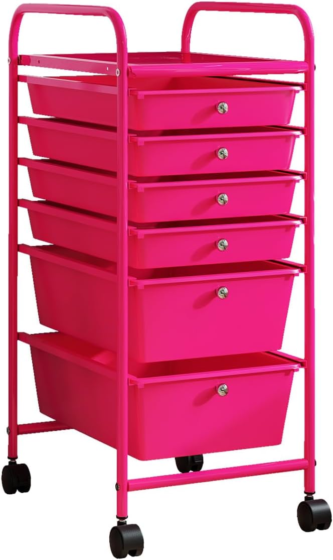 ARLIME 6-Drawer Rolling Storage Cart, Multifunctional Storage Organizer Cart with Wheels, Mobile Utility Cart for Home Office Garage Tools