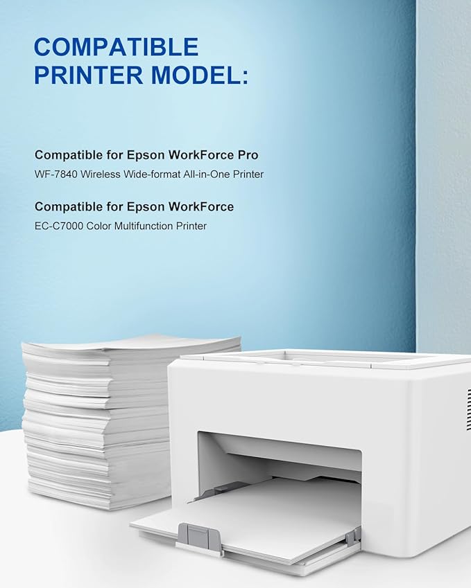 812XL Ink Cartridges with Upgraded Chip Remanufactured for Epson 812XL Ink Cartridges Combo Pack T812 812 XL Ink Work with Epson Workforce Pro WF-7840 WF-7820 WF-7310 EC-C7000 Printer(B/C/M/Y,4 Pack)