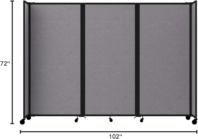 Versare Room Divider 360 Portable Wall Partition | Folding Panels | Large Freestanding Divider | Locking Wheels | Temporary Room Separator