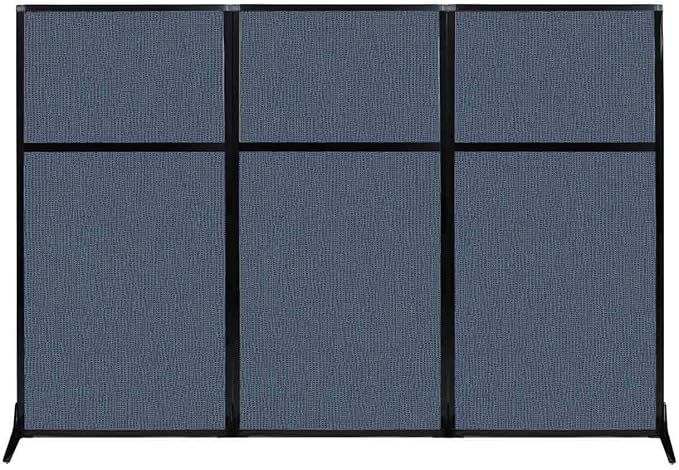 Versare Workstation Partition | Portable Wall Divider | Modern Office Cubicle | Free Standing Privacy Screen | Flexible Work Space | 99" x 70" Ocean Fabric Panels