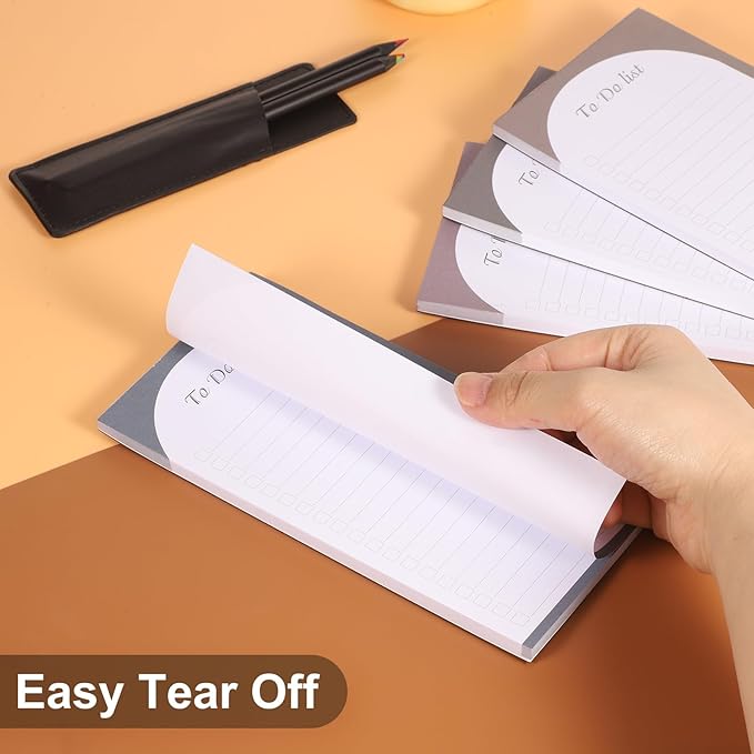 4 Pack Magnetic To Do List Refrigerator with Pen Holder, Totally 200 Sheets Magnetic Note Pad for Fridge Grocery List Magnet Pad for Fridge(Morandi Design)