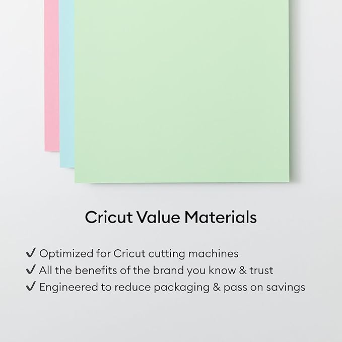 Cricut® Value Cardstock, Pastels Sampler - 8.5 in x 11 in (80 ct)