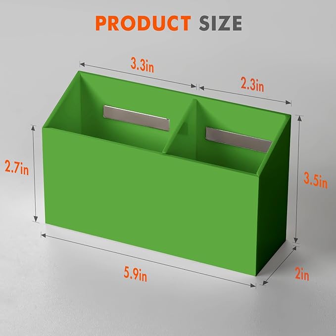 BEYGORM Magnetic Dry Erase Marker Holder for Whiteboard,Non-slip Acrylic Magnet Pen Holder for Fridge Refrigerator,Locker Organizer for Work,Locker Accessories,Pencil Cup for Desk(Green)