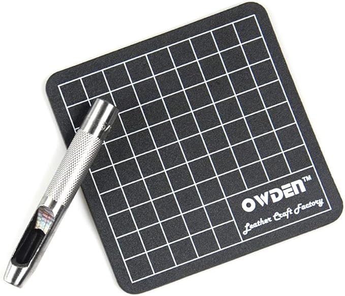 9 Pieces Hollow Punch Set (1/8"-1/2") with A Free Cutting MAT, Leather Hole Punch Set