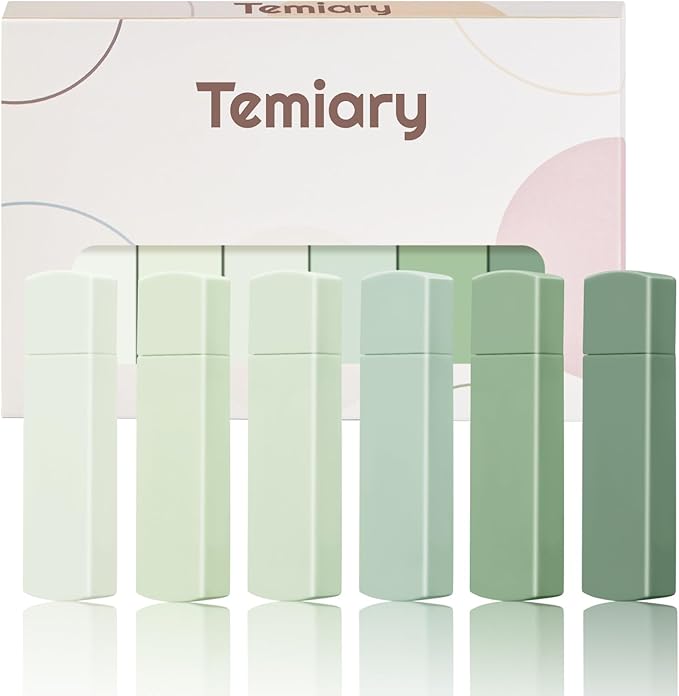 Temiary 6Pcs Mini White Out Tapes for Instant Correction, Cute Whiteout for Writing, Aesthetic Correction Tape Set Easy To Use for Students School Office Supplies (Green)