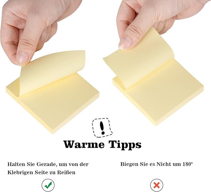 2400 pcs Yellow Sticky Note, 3 x 3 Yellow Note Pads, Strong Adhesive Sticky Notes, Self Sticky Notes for Home School Office Desk Accessories (24 Pads)