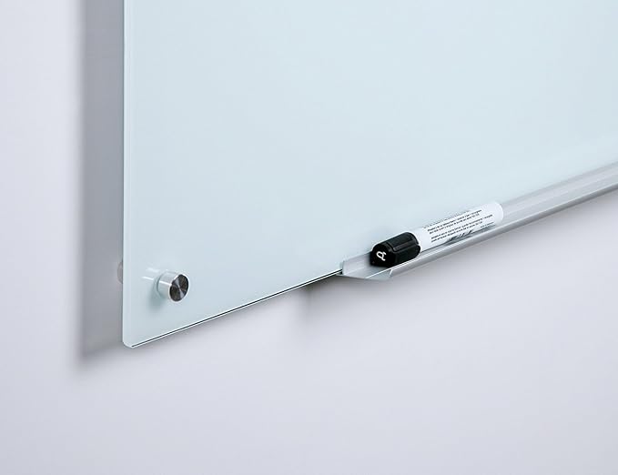 Audio-Visual Direct Magnetic White Glass Dry-Erase Board Set - 36 x 24 Inches -