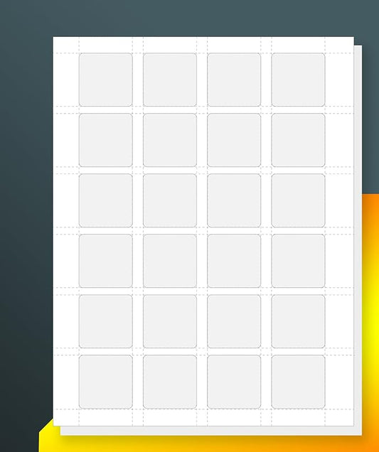 24UP 1.5" x 1.5" Square Labels for Laser & Inkjet Printers[150 Sheets,3600 Labels]