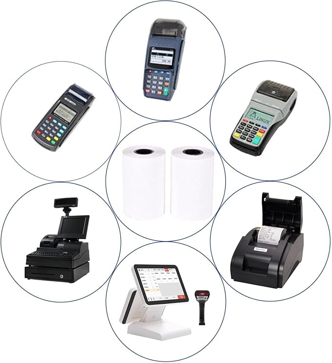 LabelMore 2-1/4" X 85' Thermal Receipt Paper, Credit Card Paper Rolls Thermal, Cash Register Roll, Premium Pos Thermal Printer Paper (200 Rolls)