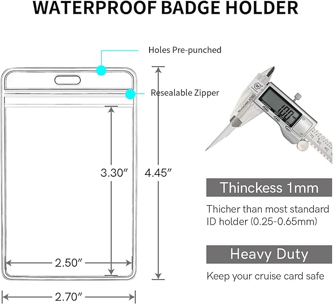 4 Retractable Lanyards with 6 Luggage Tag Holders, Zip Seal Clear Luggage Tag & Lanyard with Ship Card Holder for Carnival, NCL, MSC, Princess 2025-2026, Cruise Ship Essentials