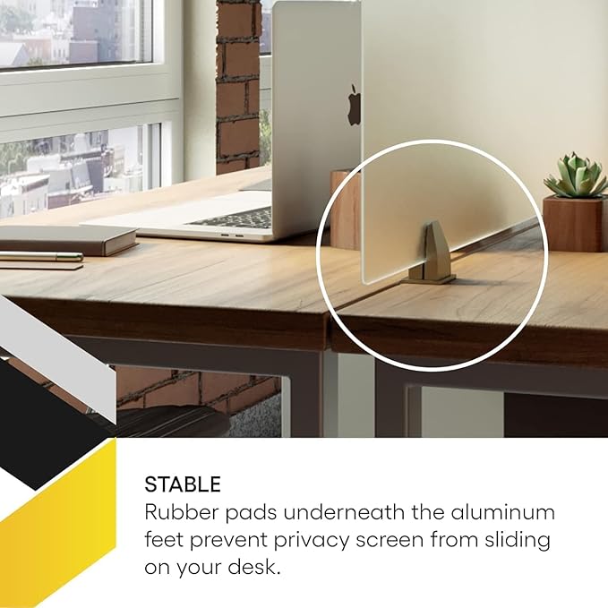 OBEX Acrylic Free Standing Screen, Divider for Desk Privacy Home & Office Partitions for Table Top Workstation, Portable Cubicle Panel for Work, 12" x 66", Frosted