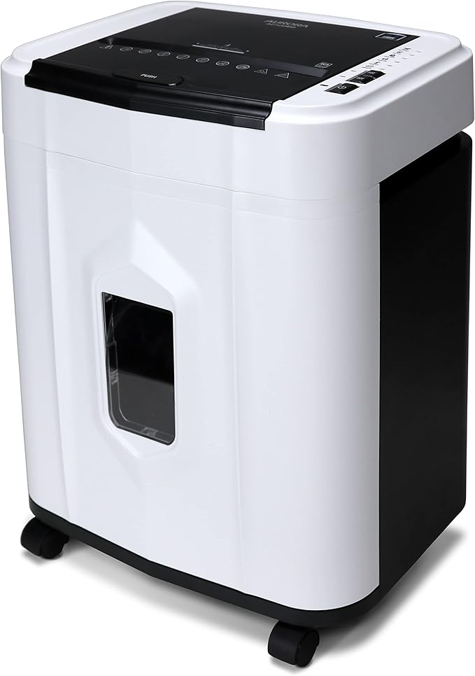 Aurora AU120MB 120-Sheet Auto Feed High Security Micro-Cut Paper Shredder / 30 Minutes (White/Black)