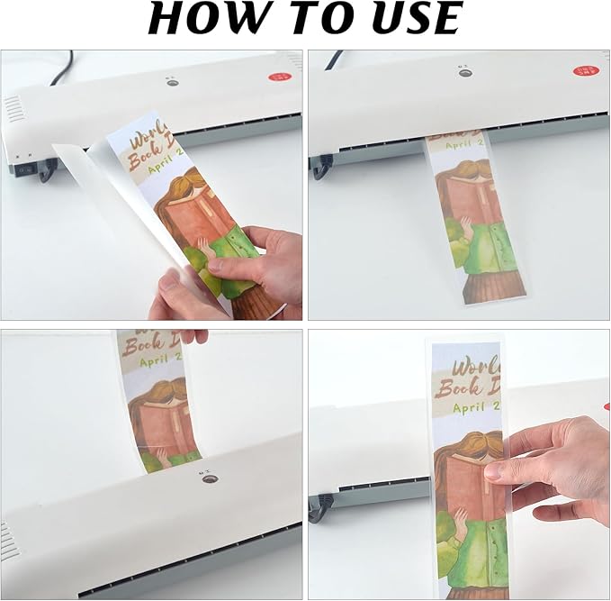 200Pieces Bookmark Laminating Pouches 2 * 8inch Hot Laminator Sleeves 5 Mil Compatible with Most Pouch Laminating Machines for Book Lovers Nature Lovers