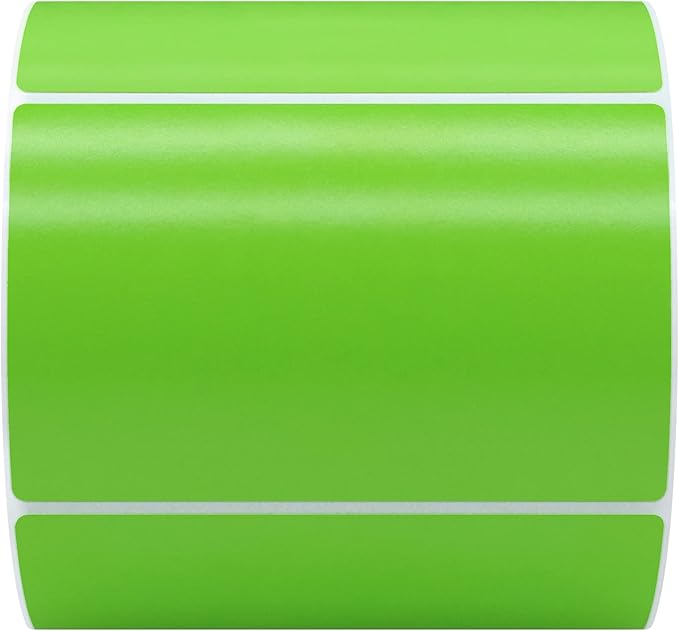 Hybsk 3x2 inch Color Direct Thermal Labels for Shipping, Barcodes, Address, Compatible with Rollo Label Printer & Zebra Desktop Printers(3"x2",Green)