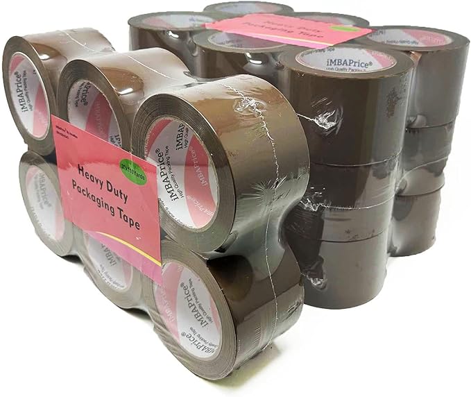 iMBAPrice - Brown/Tan Color Packaging Shipping Tape, 3-inches x 110 YDS, (Pack of 24)