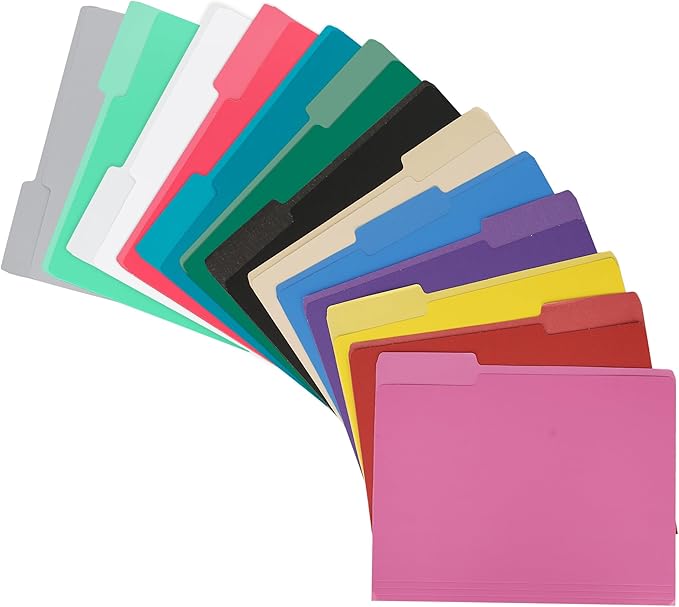 File Folder,1/3 Cut Tab,Beige Letter Size,Great for Organizing and Easy File Storage,18 Per Box