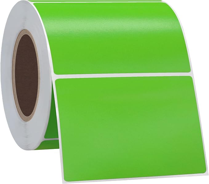 Hybsk 3x2 inch Color Direct Thermal Labels for Shipping, Barcodes, Address, Compatible with Rollo Label Printer & Zebra Desktop Printers(3"x2",Green)