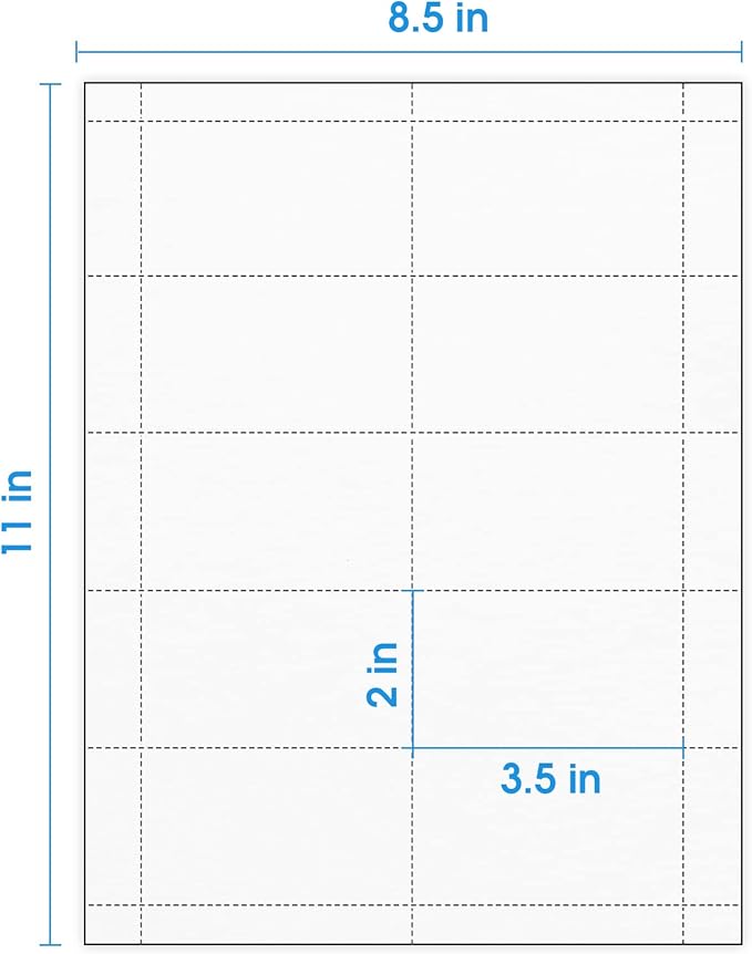 MaxGear Business Card 200 Printable Business Cards, Printable Card Paper Compatible with Laser & Inkjet Printer, Double-sided Printing, Heavyweight, Matte White Paper, 10 Cards/Sheet, 3.5" x 2" (8871)
