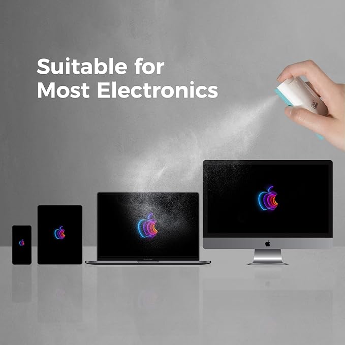 CLICK CLEAN Touchscreen Mist Cleaner, Screen Cleaner, All in One Screen Cleaner Spray with Microfiber and Phone Stand for All Phones, Laptop and Tablet Screens (Blue)