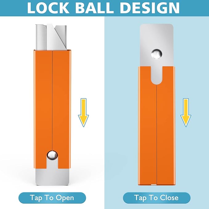 DIYSELF 24-Pack Utility Knife, Retractable Box Cutter for Cartons, Cardboard and Boxes, Boxcutter, Small Box Knife, Box Cutters Bulk (Orange)