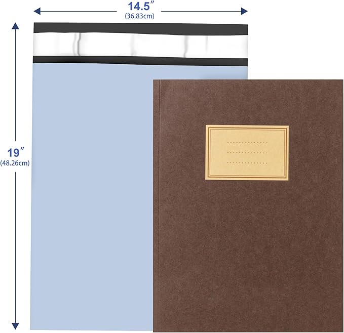 Poly Mailers 14.5x19, Large Poly Mailers 100 Pack, Shipping Mailers with Self Seal Adhesive, Waterproof and Tear-Proof Mailers Poly Bags for Small Business (Light Blue）