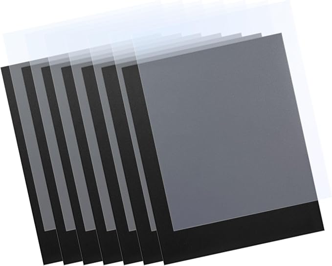 HOUYEE 100 Pack Binding Covers Set, 8.5x11 Inches, Including 50 Pcs 12 Mil Clear Binding Covers, 50 Pcs 16 Mil Sand Plastic Binding Covers