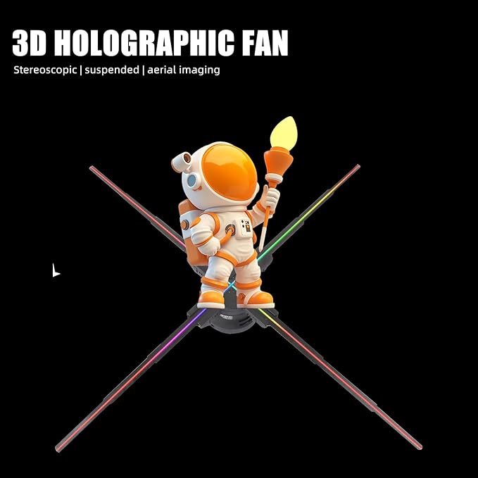 3D Hologram Fan,39.4 inche Hologram Fan Projector Advertising Display HD LED 2000*1444PX Resolution for Christmas, Halloween, Business, Shop, Holiday 100CM Holographic with 700 Video Library