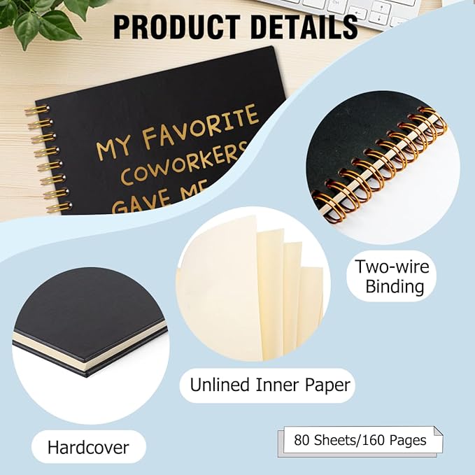 My Favorite Coworkers Gave Me This Gold Hardcover 160 Pages Spiral Notebooks, Coworker Leaving Gift, Sarcastic Farewell Gift, Goodbye Gifts for Coworkers, Coworker Birthday Gift, New Job Gift