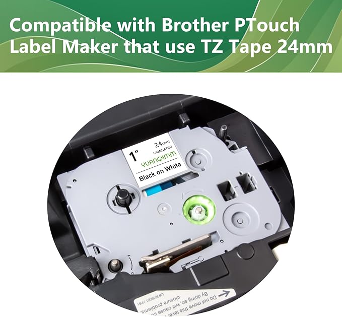 Compatible with Brother TZe-251 TZe TZ Tape 24mm 0.94 Laminated White TZe251 TZ-251 Replacement for PTouch 1 Inch Label Maker Tape for P Touch PTD600 PT-P710BT, 4 Pack