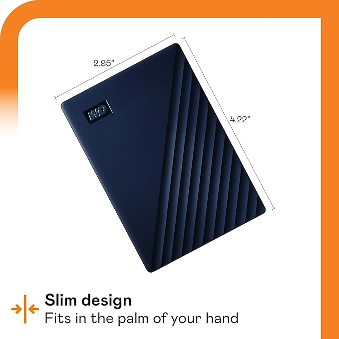 WD 2TB My Passport for Mac, Navy, Portable External Hard Drive with backup software and password protection, USB 3.1/USB 3.0 compatible - WDBA2D0020BBL-WESN