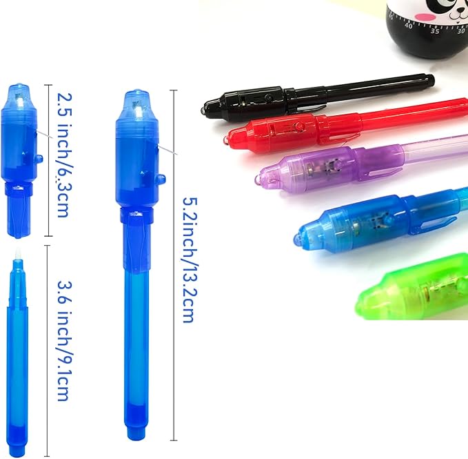 SCStyle Invisible Ink Pen 28Pcs with UV Light Magic Marker for Secret Messages, Writing Information for Birthdays, Easter, Halloween, Christmas Gifts for Students