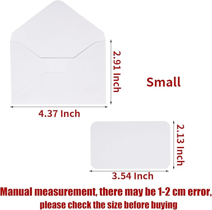 jiebor 100 Sets Small Envelopes with Small Blank Gift Business Card Wedding Invitation Pocket Envelopes for Graduations Wedding Shower Holiday 4.37 x 2.91 Inch Purple