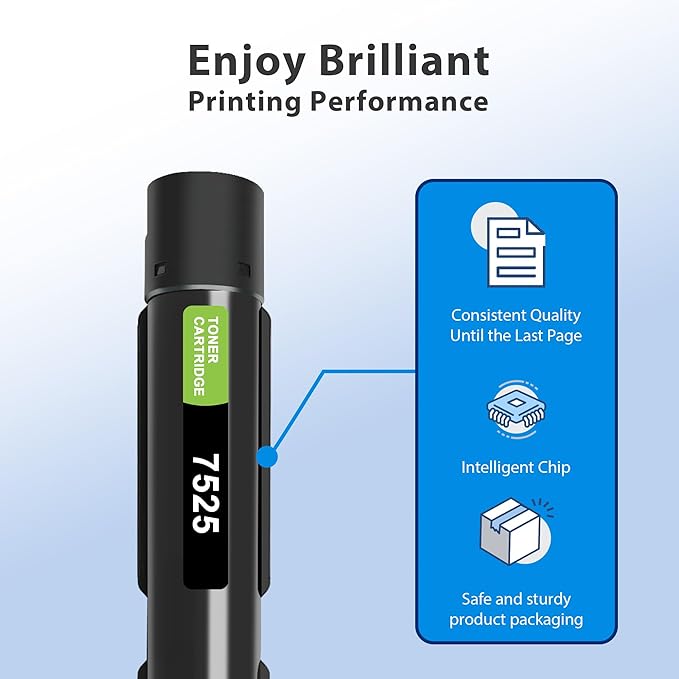 Compatible 7525 Toner Cartridge High Yield Replacement for Xerox Workcentre 7525 7830 7835 7845 7530 7535 7545 7556 7855 7970 7835i 7970i Printer (4-Pack, 006R01513 006R01514 006R01515 006R01516)