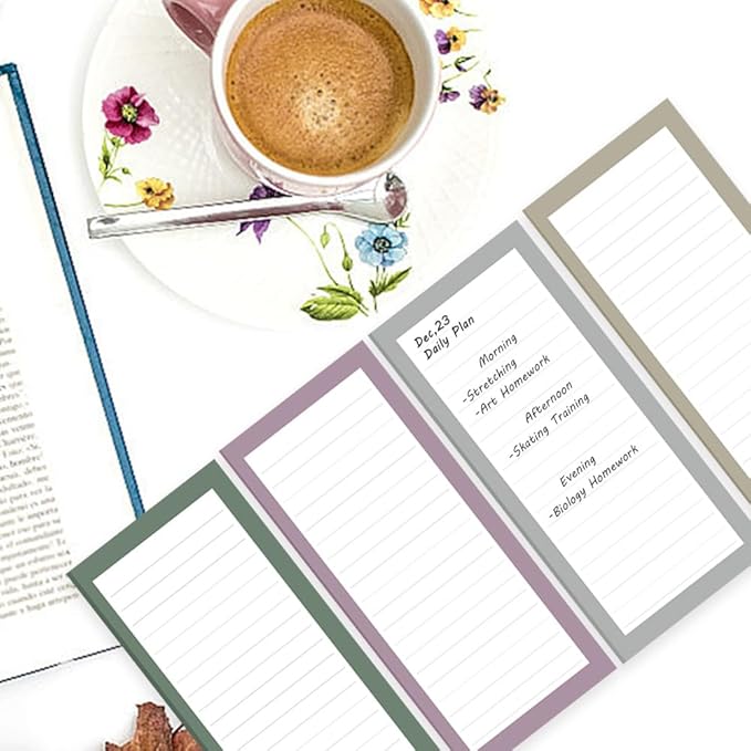 4 Pack Magnetic Notepads for Refrigerator, Full Magnet Back Design Magnetic Memo Pads, 50 Sheets per Note Pads To-Do List, Shopping List (Simple Style)