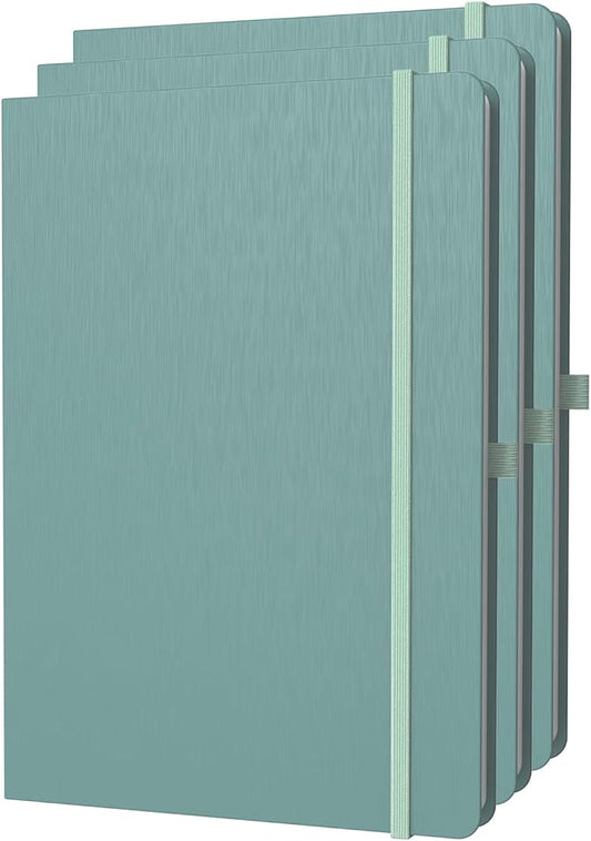 A4 Lined Journal Notebook, 8mm Ruled Notepad, Journaling for Writing, Work, School, Travel and Note Taking, Hardcover 160 Pages (80 Sheets) 8.27 x 11.6 inches (3 Pack Midnight Green)