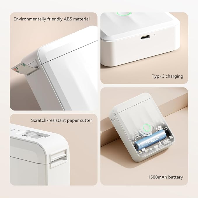NIIMBOT Label Maker Machine Bluetooth Label Printer for School Home Office Organization, Wireless Mini Label Maker D110 Upgraded Version, Sticker Label Maker with 3Rolls Labels