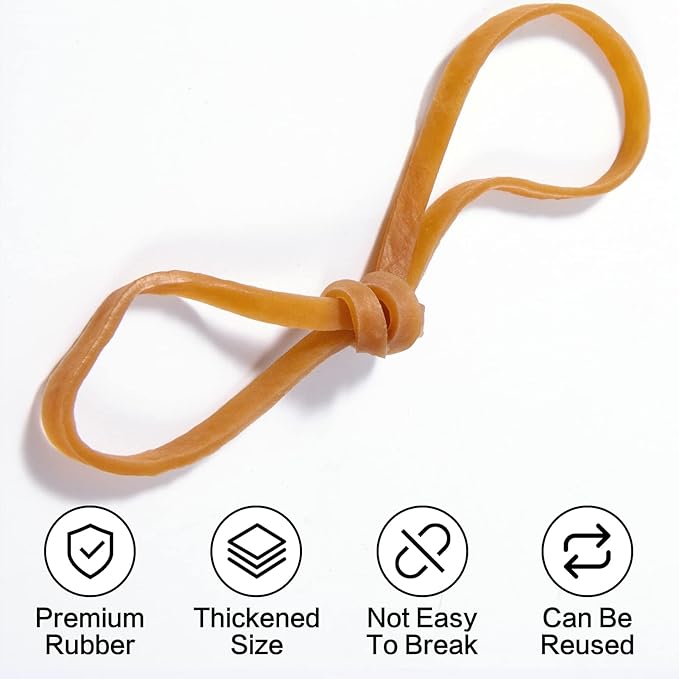 Super Size Rubber Bands - 60 Pcs Large Heavy Duty Latex Rubber Bands, Thick Multi Function Elastic Wrapping Bands Long for Office Outdoor Tie Up Garbage Bag Notebook File Packing Moving