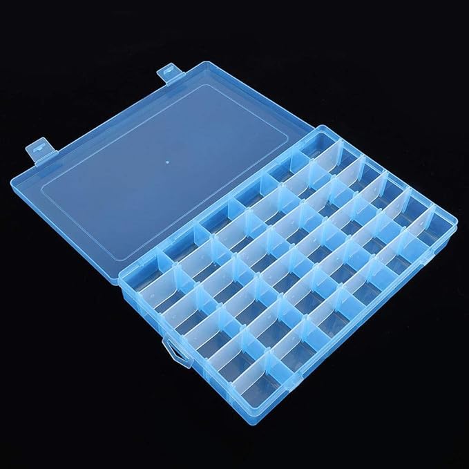 Asixx Rubber Band Storage Box, 36 Slots Plastic Case Rubber Band Earrings Storage Box for Home Organizer Storage Box Rubber Band Storage Box(Blue)