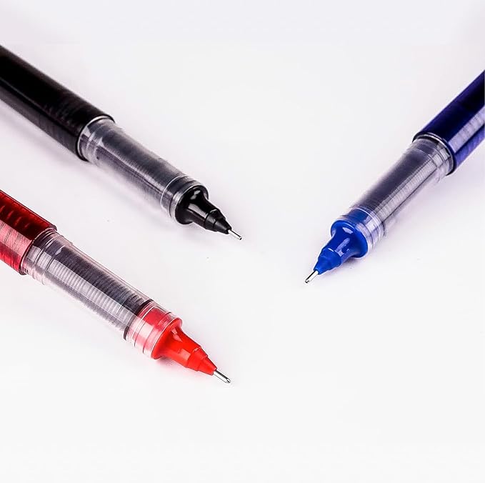EYEYE 16 Packs Black Rollerball Pens, Liquid Ink Quick Dry Gel Pen, 0.5mm Fine Needle Nib for Taking Notes Doodling, School Office Home Supplies