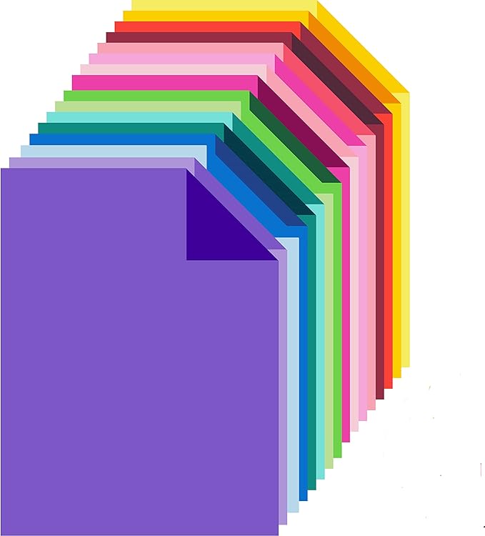 200 Colored Cardstock Paper,Colorful Card Stock 250 GSM Heavy Weight Craft Paper Pack for DIY Art, Scrapbook, Paper Crafting,School Supplies (200)