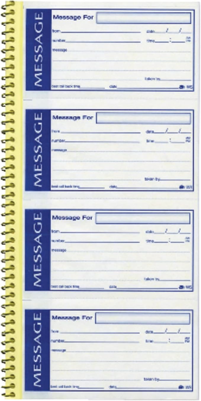 Adams Write 'N Stick Message Pad, 2-Part, Carbonless, Blue, 5-1/4" x 11", 200 Sets per Book (SC1153WS)