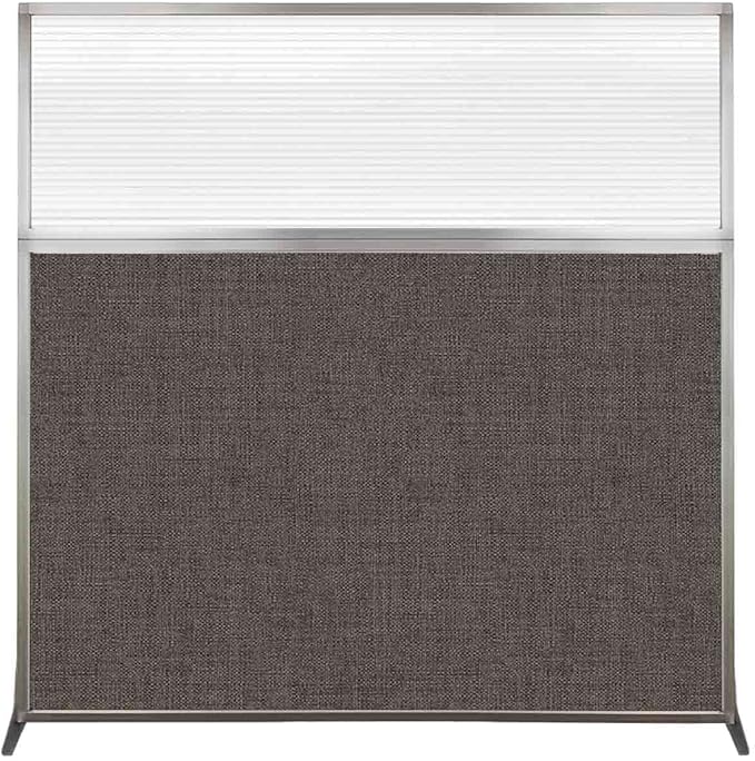 Versare Hush Screen Portable Room Divider | Workstation Wall Divider | Freestanding Privacy Hush Panels | Clear Fluted Windows | Fabric Office Divider Screen | Great for Room Separation