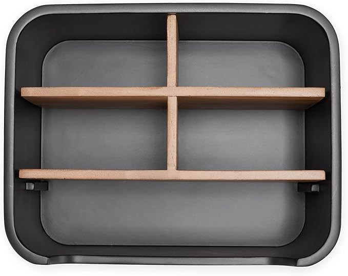 Stylish Desk Organizer and Remote Control Holder in Black - Keep Your Workspace Tidy and Organized, Multi-Purpose Storage for Office Desktop Coffee Table Bedside Nightstand