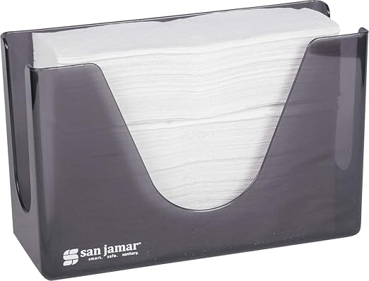 San Jamar Carlisle FoodService Products Plastic Countertop Folded Towel Dispenser, Black
