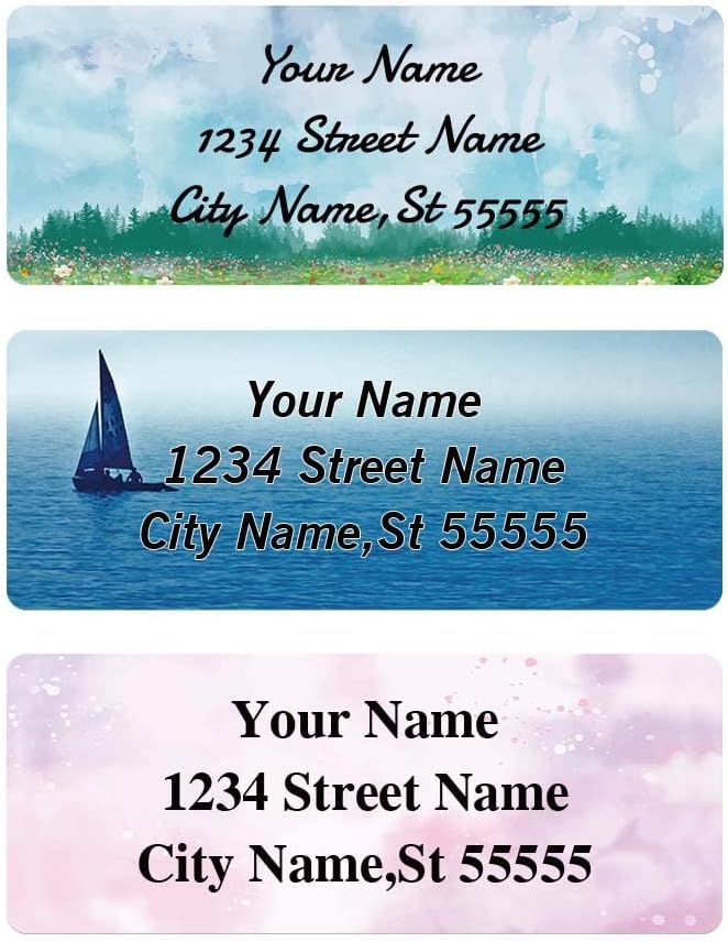 Return Address Labels - Personalized Labels, Custom Colorful Patterns, Can Be Used for Box, Paper, Plastic, Glass, Metal (2.6x1 Inch, Set of 220, Matte Silver) 2.6''x1''