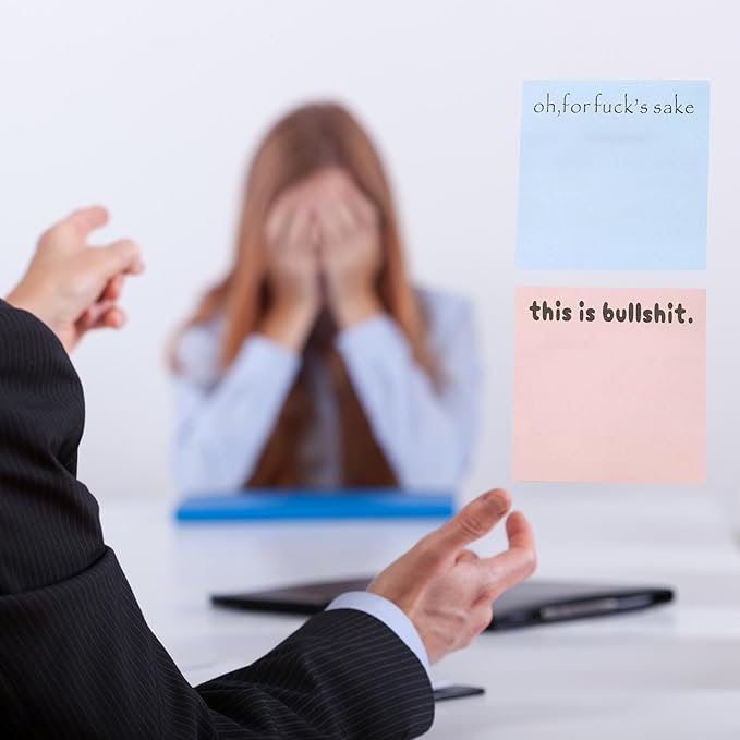 4PCs Funny Sticky Notes for Adults for Work,What The Fxck Sticky Notepads,Oh, for Fuck's Sake Novelty Notepads,4 Colors Funny Post It Notes,Funny Vulgarity Gifts for Friends,Coworkers